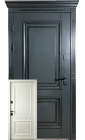 Входная уличная дверь Акцент Фанера Серая 