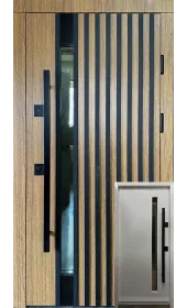 Вхідні двері «Копенгаген», товщина полотна 96 мм (2 контури), склопакет, накладки композитна касета 16 мм/ МДФ 26 мм