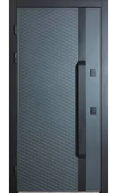 Общий вид двери Дионис Фанера Серая с внешней стороны