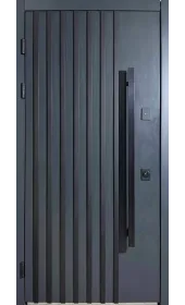 Общий вид двери Энзо Фанера Серая с внешней стороны