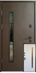 Входная дверь «Фрост-К со стеклопакетом», толщина полотна 105 мм, три контура уплотнения