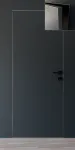 Межкомнатная крашеная дверь скрытого монтажа «Hide-05-painted» Фаворит c белым алюминиевым торцом