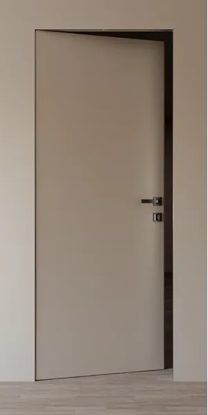 Міжкімнатні фарбовані двері прихованого монтажу «Hide-12-painted»‎ Фаворит зі зворотним відкриванням та звичайними торцями