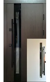 Входная дверь «Комо», толщина полотна 96 мм (2 контура), стеклопакет, накладки композитная кассета 16 мм/ МДФ 26 мм