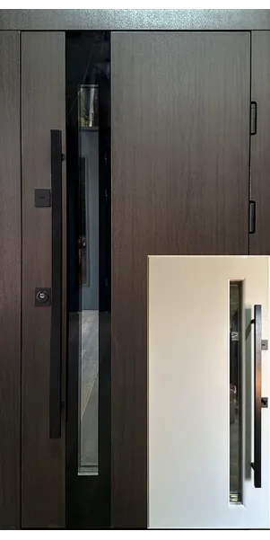 Входная дверь «Комо», толщина полотна 96 мм (2 контура), стеклопакет, накладки композитная кассета 16 мм/ МДФ 26 мм Входная дверь «Комо», толщина полотна 96 мм (2 контура), стеклопакет, накладки композитная кассета 16 мм/ МДФ 26 мм