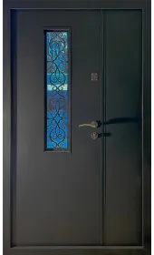 Полуторні вхідні металеві двері «Лінкольна» з внутрішньої сторони