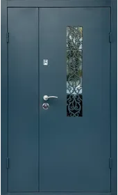 Полуторні вхідні металеві двері «Лінкольна», метал на дві сторони 1.8 мм