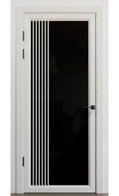 Межкомнатная дверь с зеркалом «Modern-72-mirror black»‎ цвет белый супермат