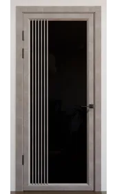 Межкомнатная дверь с зеркалом «Modern-72-mirror black»‎ цвет бетон кремовый