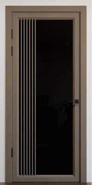 Межкомнатная дверь с зеркалом «Modern-72-mirror black» Фаворит