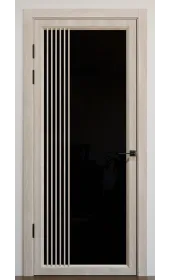 Міжкімнатні двері з дзеркалом «Modern-72-mirror black»‎ колір горіх морений темний