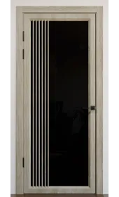 Межкомнатная дверь с зеркалом «Modern-72-mirror black»‎ цвет крафт белый