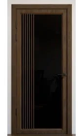 Межкомнатная дверь с зеркалом «Modern-72-mirror black»‎ цвет дуб портовый