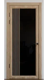 Межкомнатная дверь с зеркалом «Modern-72-mirror black»‎ цвет дуб янтарный