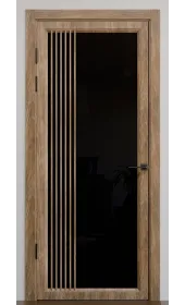 Межкомнатная дверь с зеркалом «Modern-72-mirror black»‎ цвет дуб сонома