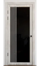 Межкомнатная дверь с зеркалом «Modern-72-mirror black»‎ цвет дуб пасадена