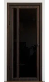 Межкомнатная дверь с зеркалом «Modern-72-mirror black»‎ цвет орех мореный темный