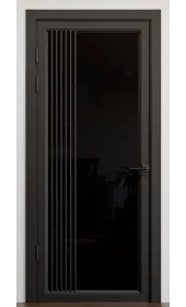 Міжкімнатні двері з дзеркалом «Modern-72-mirror black»‎ колір венге південне