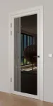 Міжкімнатні фарбовані двері з дзеркалом «Modern-72-painted mirror black» Фаворит