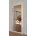 Міжкімнатні фарбовані двері з дзеркалом «Modern-72-painted mirror bronze» колір білий