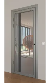 Межкомнатная крашеная дверь с зеркалом «Modern-72-painted mirror grafit» Фаворит