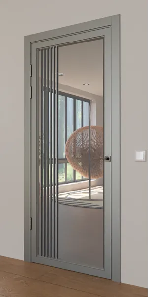 Межкомнатная крашеная дверь с зеркалом «Modern-72-painted mirror grafit» Фаворит Межкомнатная крашеная дверь с зеркалом «Modern-72-painted mirror grafit» Фаворит