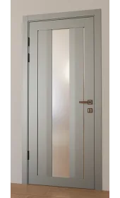 Межкомнатная крашеная дверь с зеркалом «Modern-74-painted mirror grafit satyn» Фаворит