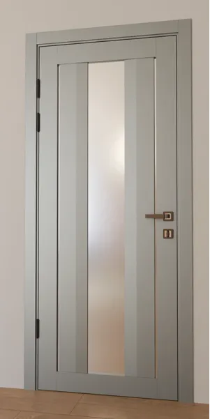 Межкомнатная крашеная дверь с зеркалом «Modern-74-painted mirror grafit satyn» Фаворит