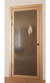 Межкомнатная крашеная дверь с зеркалом «Modern-75-painted mirror black» Фаворит