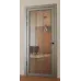 Межкомнатная крашеная дверь с зеркалом «Modern-75-painted mirror bronze» цвет серый