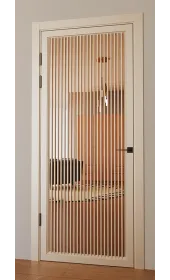 Межкомнатная крашеная дверь с зеркалом «Modern-75-painted mirror bronze» Фаворит