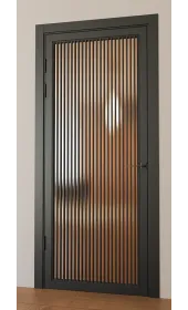 Межкомнатная крашеная дверь с зеркалом «Modern-75-painted mirror bronze satyn» Фаворит