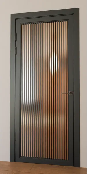 Межкомнатная крашеная дверь с зеркалом «Modern-75-painted mirror bronze satyn» Фаворит