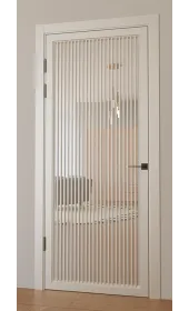 Міжкімнатні фарбовані двері з дзеркалом «Modern-75-painted mirror milk»‎ Фаворит