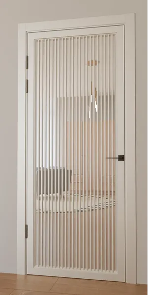 Міжкімнатні фарбовані двері з дзеркалом «Modern-75-painted mirror milk»‎ Фаворит