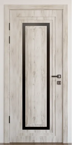 Міжкімнатні двері з дзеркалом «Modern-76-mirror black»‎ Фаворит