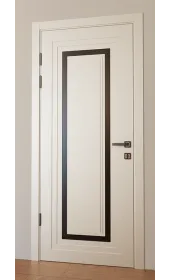 Міжкімнатні фарбовані двері з дзеркалом «Modern-76-painted mirror black»‎ Фаворит