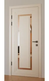 Міжкімнатні фарбовані двері з дзеркалом «Modern-76-painted mirror bronze»‎ Фаворит