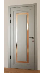 Міжкімнатні фарбовані двері з дзеркалом «Modern-76-painted mirror bronze satyn»‎ Фаворит