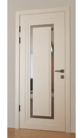 Межкомнатная крашеная дверь с зеркалом «Modern-76-painted mirror grafit» Фаворит