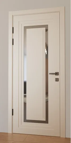 Межкомнатная крашеная дверь с зеркалом «Modern-76-painted mirror grafit» Фаворит