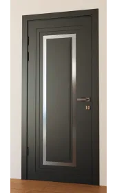 Межкомнатная крашеная дверь с зеркалом «Modern-76-painted mirror grafit satyn» Фаворит