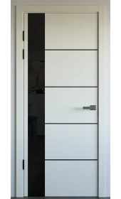Межкомнатная дверь «‎Modern-80-black»‎ цвет белый супермат
