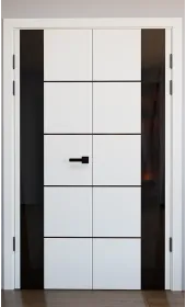 Межкомнатная двойная дверь «Modern-80-2-black»‎ цвет белый супермат
