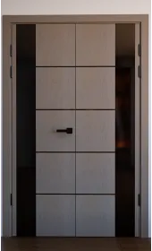 Межкомнатная двойная дверь «Modern-80-2-black»‎ цвет какао супермат