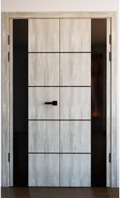 Межкомнатная двойная дверь «Modern-80-2-black»‎ цвет дуб пасадена
