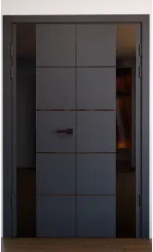 Межкомнатная двойная дверь «Modern-80-2-black»‎ цвет венге южное