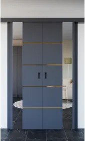 Міжкімнатні подвійні розсувні двері «Modern-80-2-slider» колір антрацит