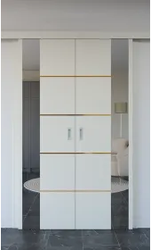 Межкомнатная двойная раздвижная дверь «Modern-80-2-slider»‎ цвет белый супермат