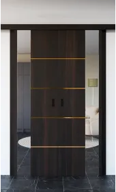 Міжкімнатні подвійні розсувні двері «Modern-80-2-slider» колір горіх морений темний